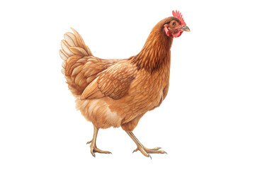 Fototapeta premium brown chicken hen standing png isolated transparent background