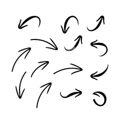 Hand drawn arrow collection set