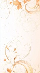 Elegant calligraphy swirls and minimalistic s on peach background