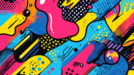 Abstract Colorful Graffiti Art