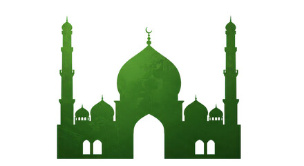 Isolated Green Mosque Silhouette