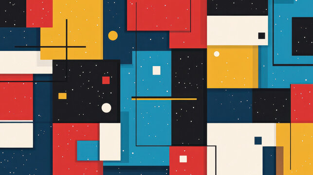 Abstract Geometric Colorful Squares Pattern