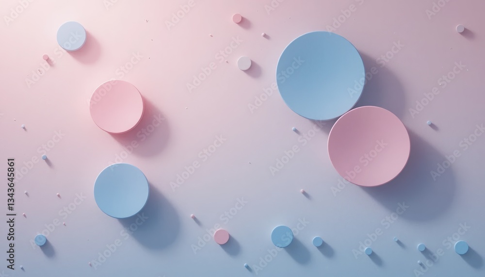 Poster dynamic abstract circles arrangement modern gallery digital art minimalist environment aerial view c