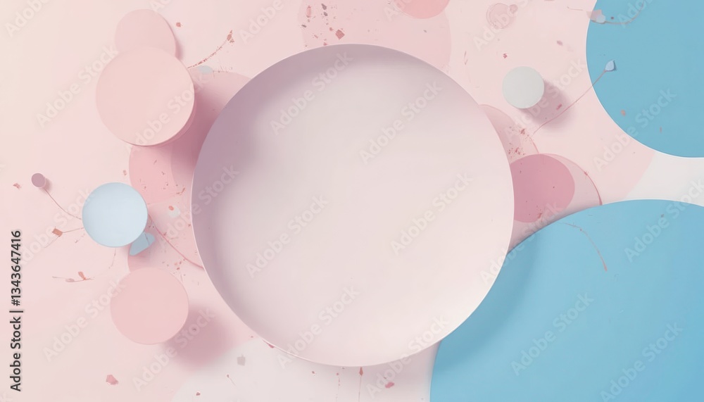 Poster creating abstract visuals with circles and shapes digital art minimalist design studio environment a