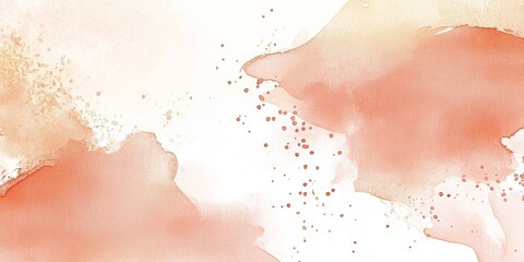 Fototapeta premium Watercolor border on apricot with minimalistic flat swatercolor