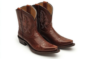 Stylish brown cowboy boots with intricate detailing for western fashion enthusiasts