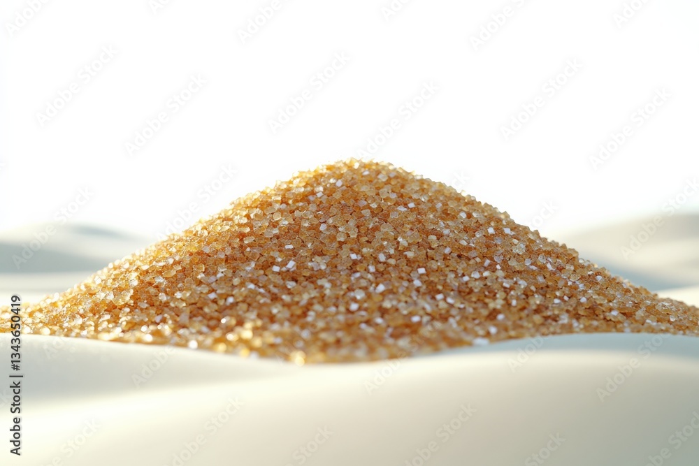 Poster Granulated sugar pyramids on a smooth surface showcasing texture and color in natural light
