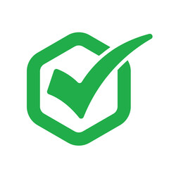 Green check marks, isolated tick symbols, checklist signs, and an approval badge. Flat and modern checkmark design, vector illustration. © bibin