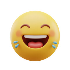 joyful 3D emoji laughing heartily expressing pure happiness and amusement