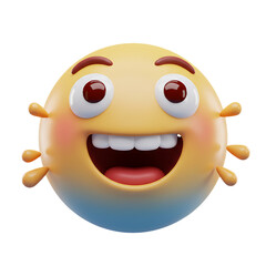 joyful 3D emoji laughing heartily expressing pure happiness and amusement