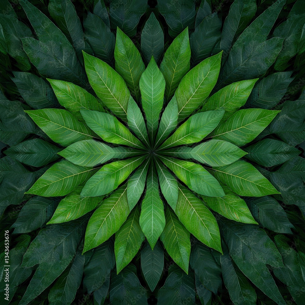 Poster rows of plants creating a butterfly kaleidoscope effect.