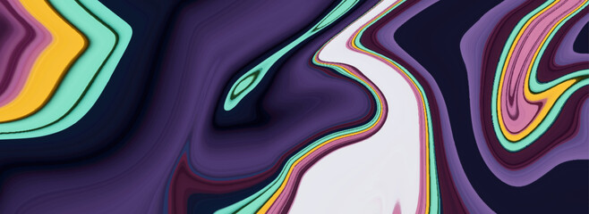 Obraz premium Modern colorful flow wavy background vector illustration. Luxurious colorful wavy liquid shape marble pattern. Abstract bright color flow backgrounds. Liquid fluid marble pattern background.