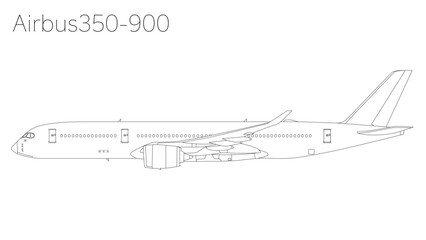 Airbus A350-900 航空機イラスト