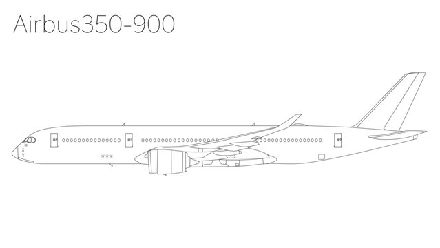Airbus A350-900 航空機イラスト