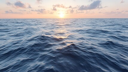 Fototapeta premium Peaceful Ocean Sunset with Pastel Sky and Calm Waters