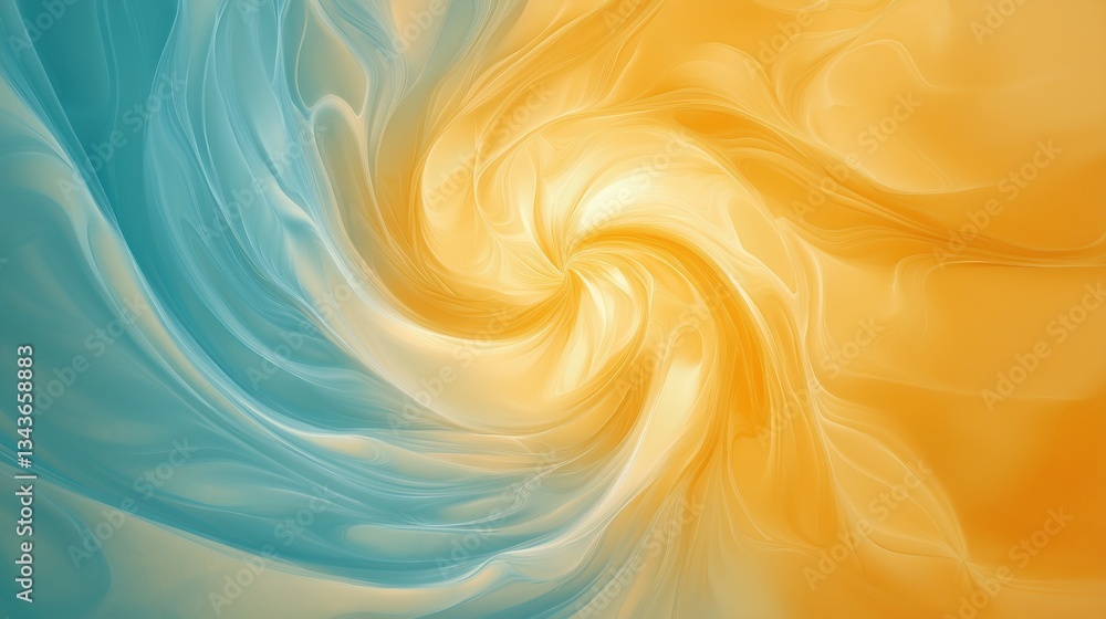 Aufkleber abstract digital art piece that appears to be a swirl or vortex. the background is a gradient of ora