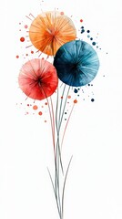 Colorful watercolor flowers with vibrant hues, perfect for adding a cheerful touch to any design or decor.
