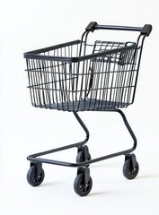 Empty shopping cart on white background (1)
