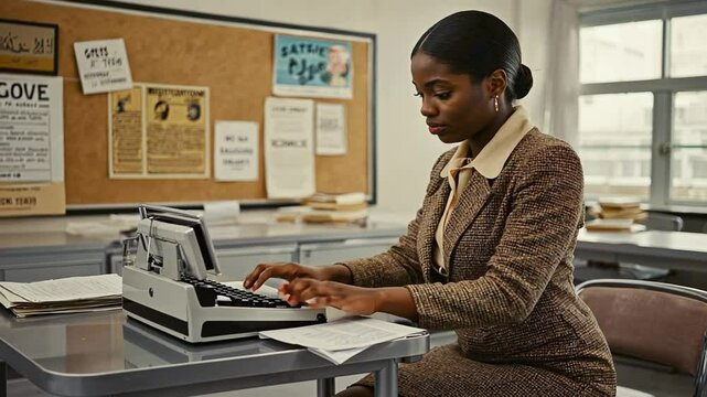Woman with a typewriter.