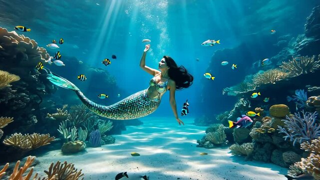 Mermaid under the sea.