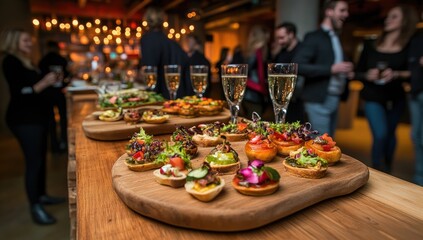 Festive Tapas Bar.  Crowd enjoys appetizers