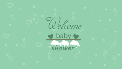 Welcome baby shower invitation template vector illustration design background