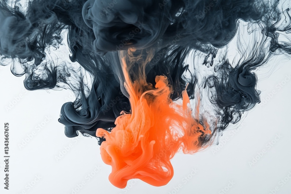 Poster colorful ink swirls create dynamic patterns in water during a creative art project