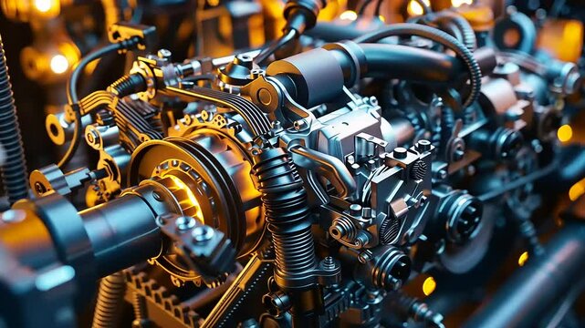 Intricate Engine Close-Up: A Detailed Look at Automotive Engineering