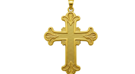 Isolated Golden Cross Pendant