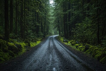 Fototapeta premium Forest Road, Damp Path