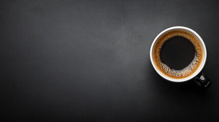 Dark Coffee Mug Soft Light Minimalist Background. AI Generated
