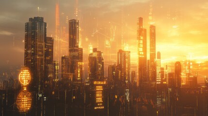 Fototapeta premium Golden Hour Metropolis