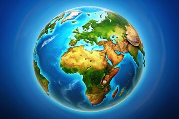 Fototapeta premium Aerial View Simple World Globe Map - Global Perspective Stock Photo