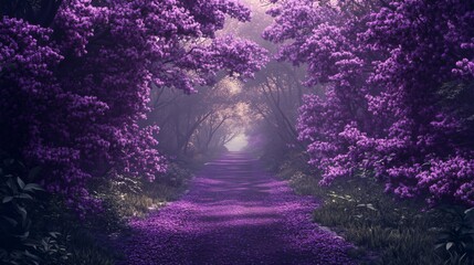 Enchanting Magic Forest Background with Beautiful Road