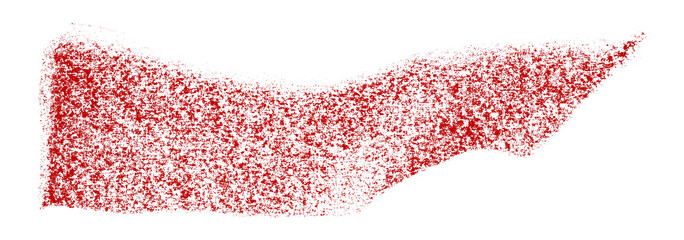 Separate red crayon brush strokes on transparent background