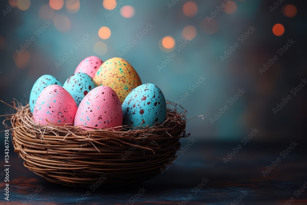 Poster an image showcasing easter chaos with stylized apples and oranges in a raw style.