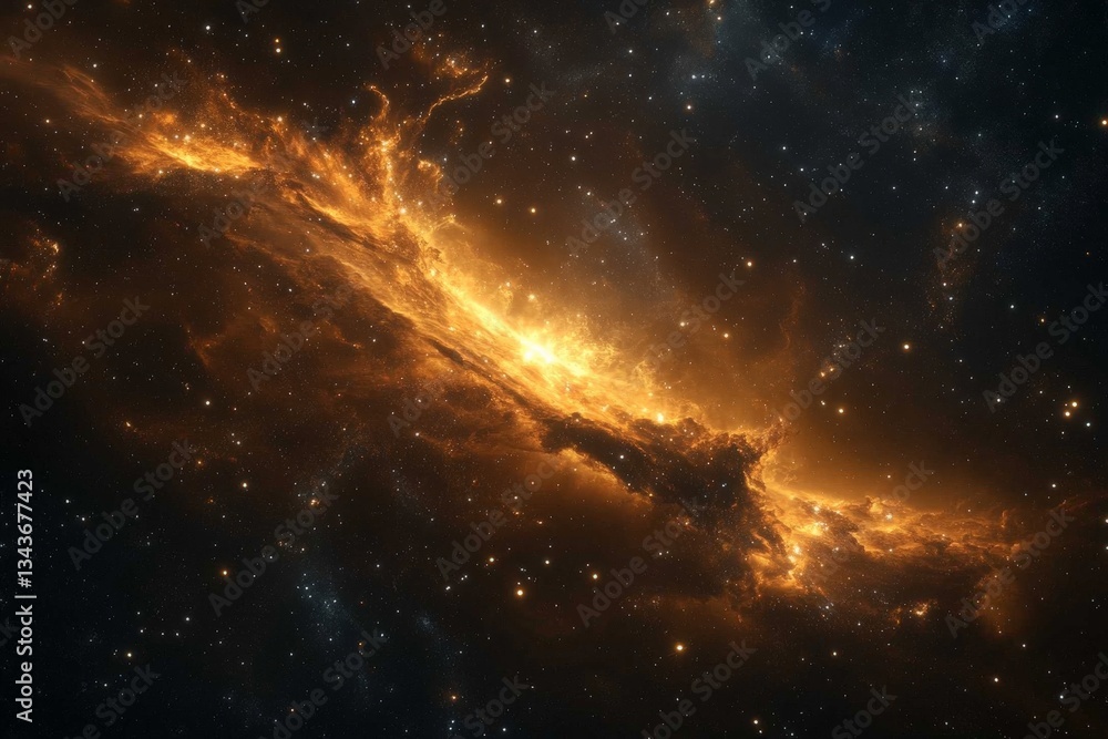 Poster celestial view of vibrant cosmic dust and glowing stars captured in deep space