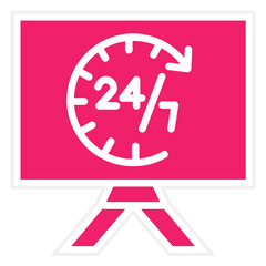 Vector Design 24 Hours Open Icon Style