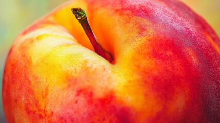 Close-up shows red and yellow nectarine.