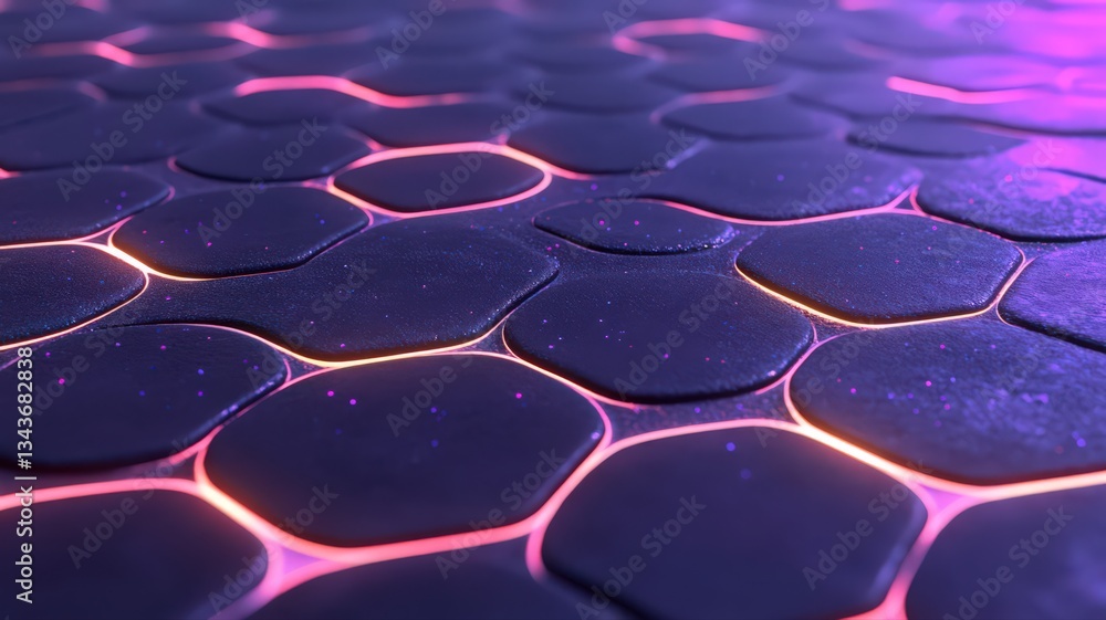 Poster glowing hexagonal pattern abstract background