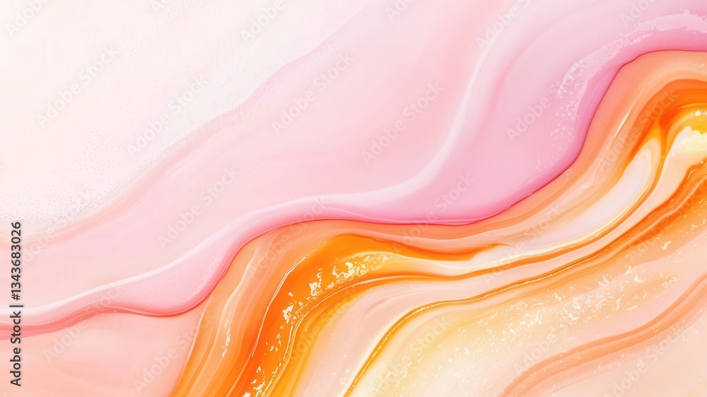 Poster gradient orange and white smooth forming a wavy pattern, perfect for backgrounds and design projects