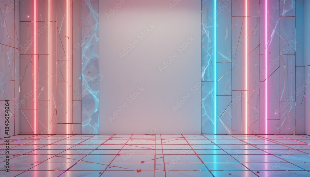 Poster dynamic light installation art event in modern studio interactive environment contemporary viewpoint