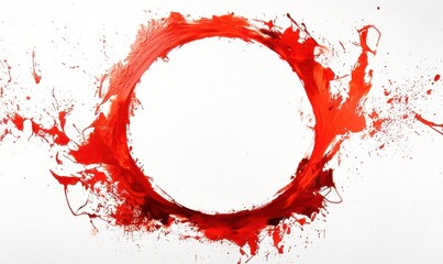 A red circle with red splatters on it