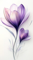 Fototapeta premium a crocus isolated on a white background, a high-resolution photograph,