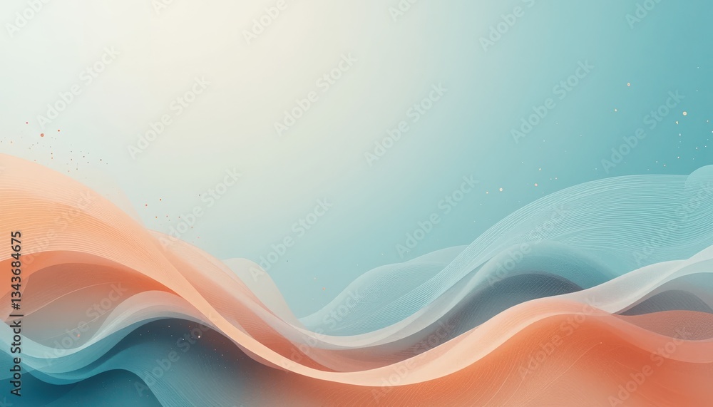 Poster fluid waves of color and light abstract art digital design tranquil environment aerial view modern c