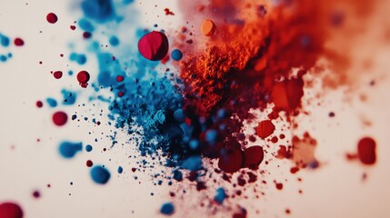 Colorful Explosion of Fine Dust and Particles in Abstract Art Style