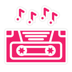 Vector Design Cassette Icon Style