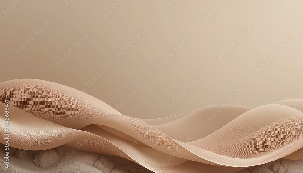 Poster flowing textures abstract design digital art soft color palette minimalist environment aesthetic vie
