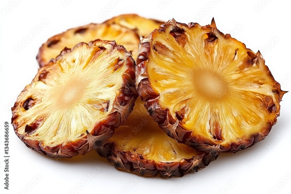 Aufkleber Slices of ripe pineapple arranged in a beautiful display ready for serving and tasting at a summer gathering or tropical event