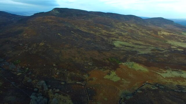 Aerial view of the Struie in the Scottish Highlands of northern Scotland UK 
